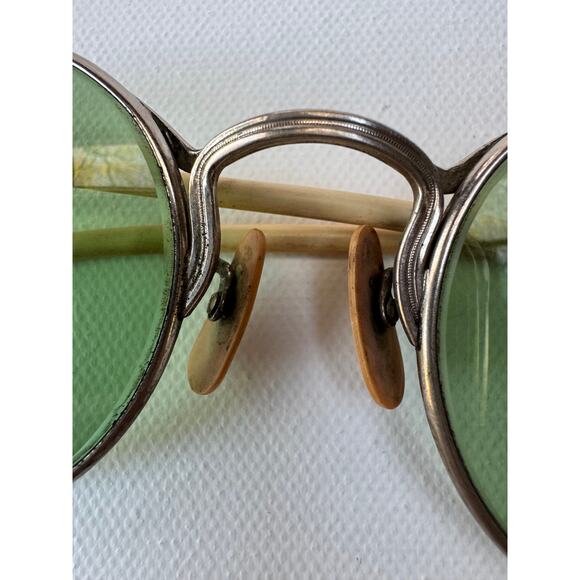 American Optical Ful-Vue Round Green Lens Glasses Steam Punk main image 4